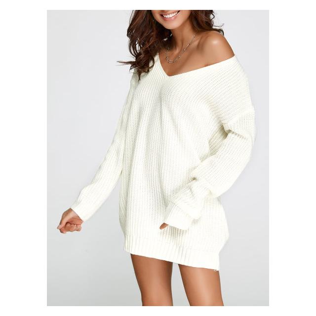 v neck knit sweater