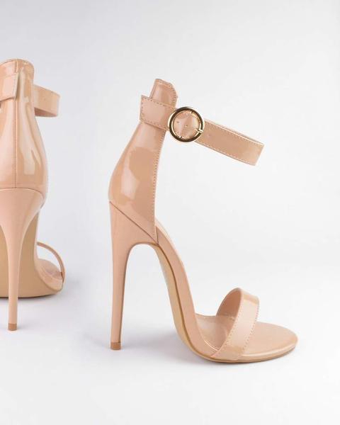 Ashlynn - Heeled Sandal In Nude Glassy