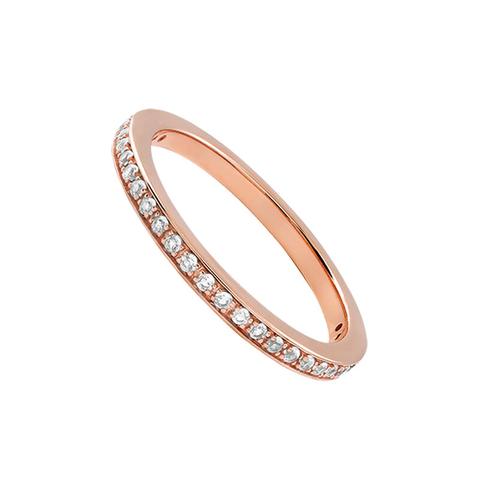 Anillo Simple Topacio Plata Recubierta Oro Rosa