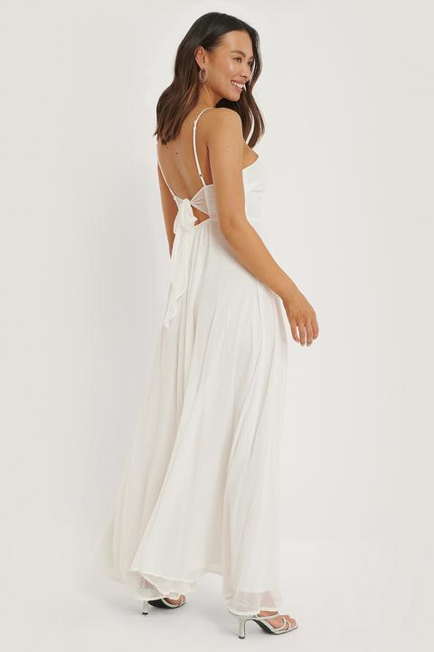 Na-kd Party Maxi Robe Nouée Dans Le Dos - Offwhite