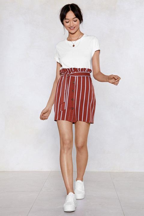 Womens Serves 'em Stripe Paperbag Skirt