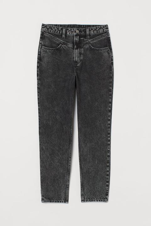 Mom High Ankle Jeans - Grey