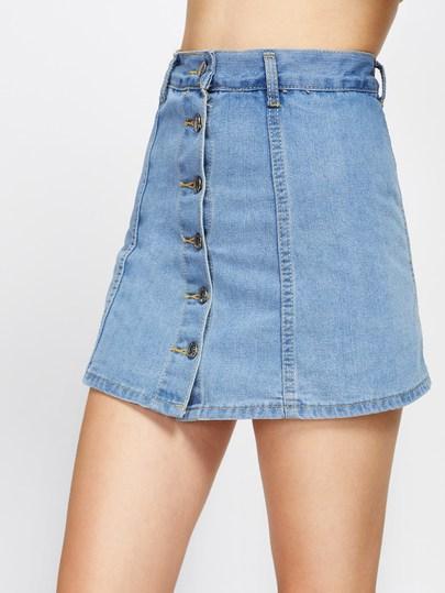 Jeans Rock Shorts Mit Einreihig