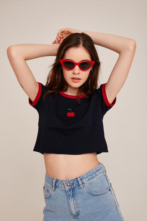 Camiseta Crop Cerezas