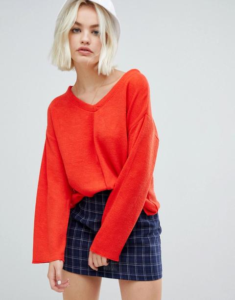 Pull&bear - Maglione Double-face Rosso - Rosso