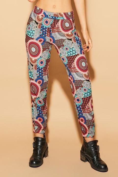 Jogger De Crepé De Viscosa Estampada