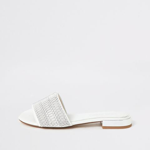 white embellished sandals