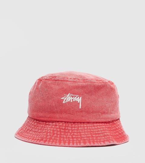 Stussy Washed Bucket Hat, Red