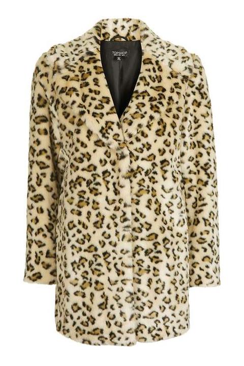 Casual Leopard Faux Fur Coat