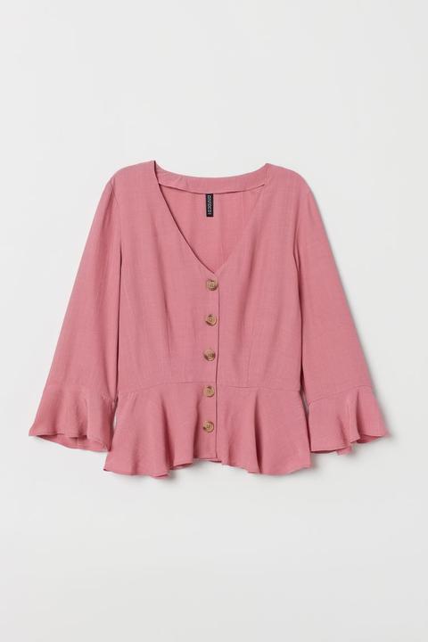 H & M - Camicetta Con Volant - Rosa