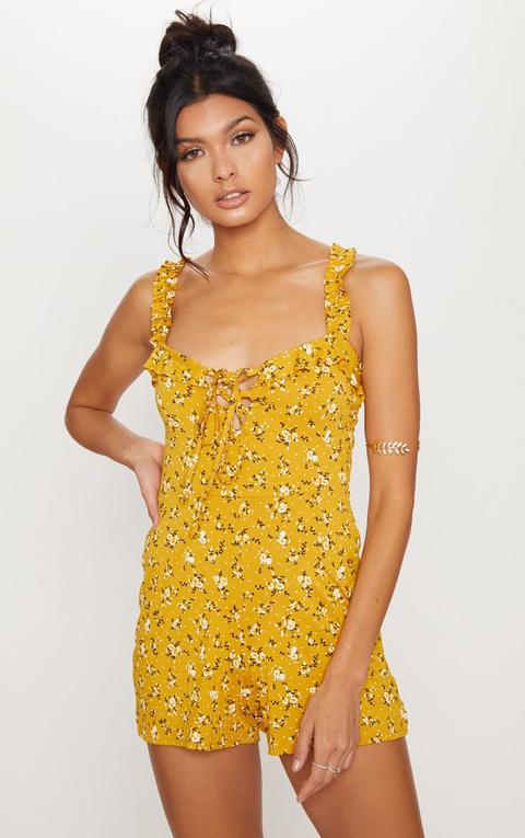 yellow ditsy floral dress