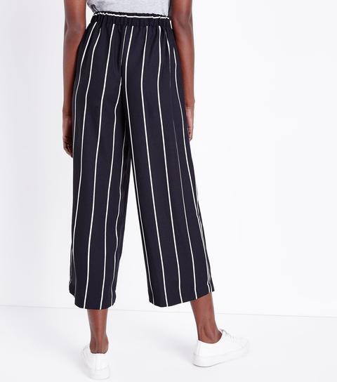 Tall Black Stripe Culottes New Look