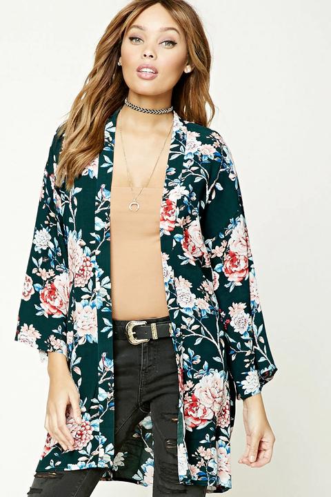 Floral Print Kimono