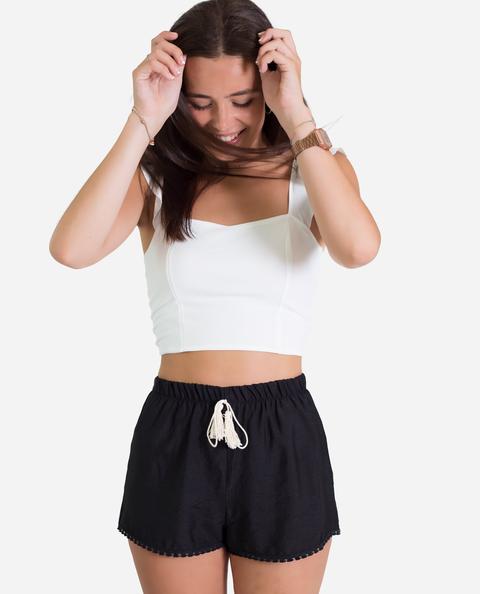 Shorts Pompon · Negro