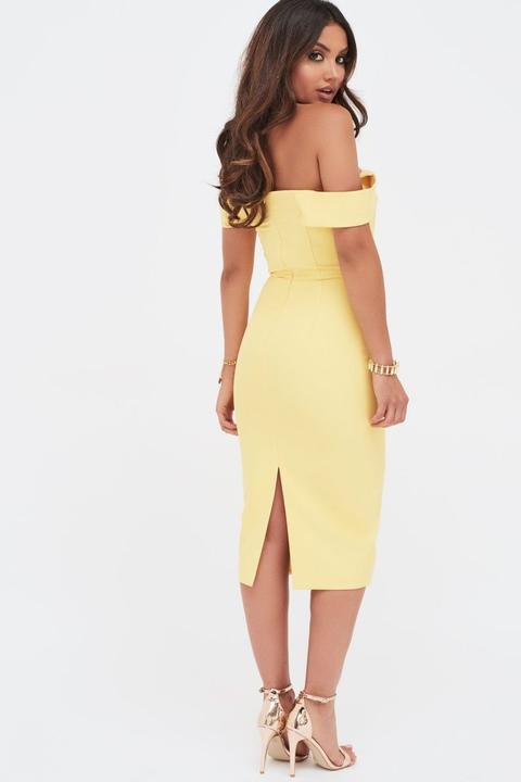 lavish alice yellow bardot dress