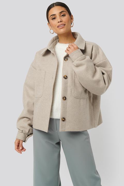 Na-kd Big Sleeve Oversized Jacket - Beige