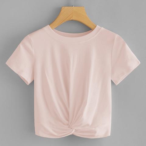 Twist Front Crop Tee