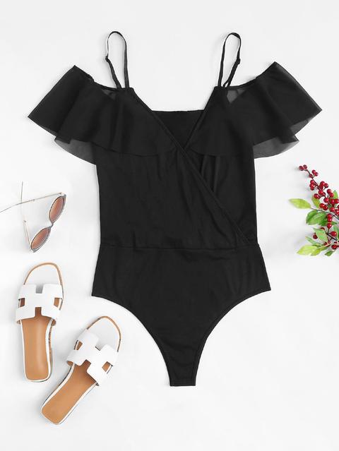 Solid Wrap Cami Bodysuit