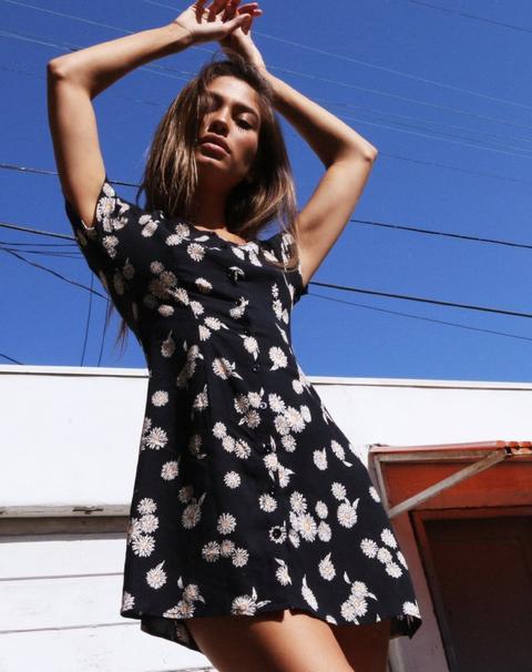 Zavacca Tea Dress In Grunge Daisy Floral