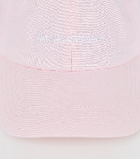 Men's Pink International Embroidered Cap New Look