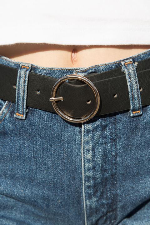 black belt gold circle buckle