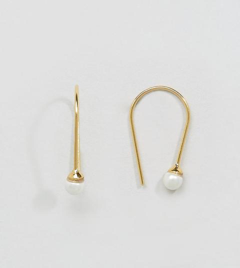 Pendientes De Aro De 12 Mm Con Perlas Pequeñas De Imitación Y Acabado Chapado En Oro De Plata De Ley De Asos