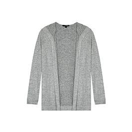 Cardigan Grigio Con Cappuccio