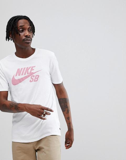 Camiseta Blanca Con Logo 821946-102 De Nike Sb