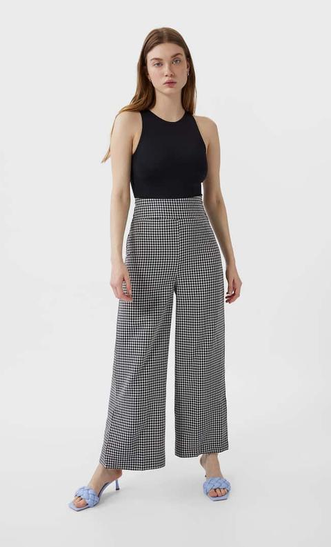 Stradivarius Pantalon Cropped Femme Écru 38