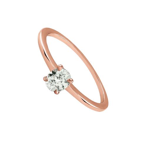 Rose Gold Green Quartz Solitaire