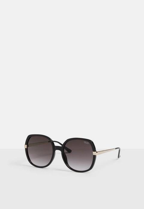 Quay Australia Gold Dust Black Sunglasses, Black