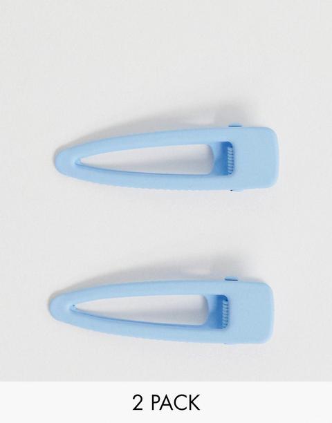 Asos Design - Lot De 2 Barrettes - Bleu Pastel