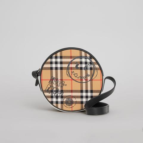 Street Art Print Vintage Check Crossbody Bag