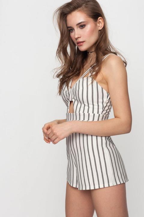 Tuta Con Pantaloncini A Righe Bianche E Nere