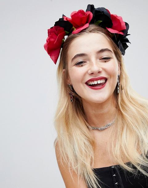 Asos Design Halloween - Ghirlanda Di Fiori - Multicolore