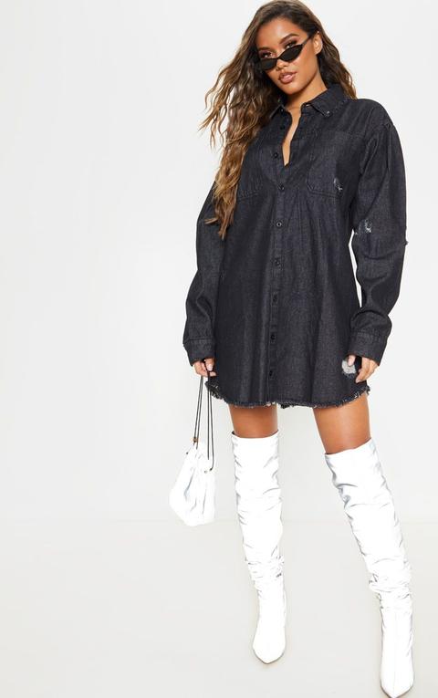 pretty little thing denim shirt dress
