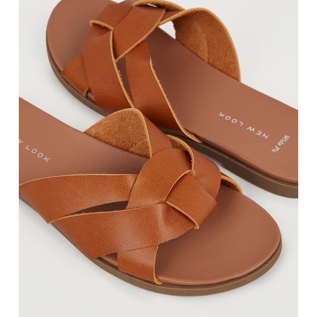 new look tan sliders