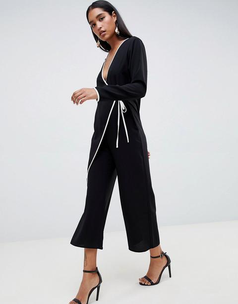 Mono Largo Estilo Kimono Con Detalle De Ribetes De Asos Design