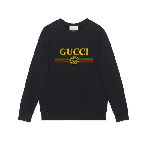 Felpa Oversize In Cotone Con Logo Gucci