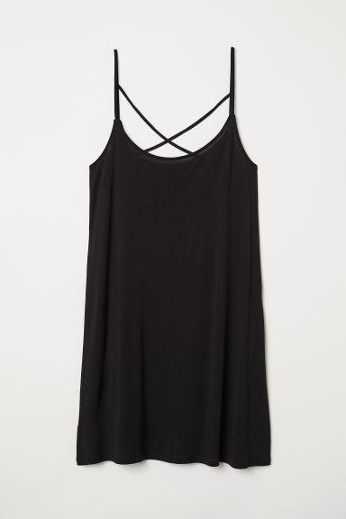 H & M - Vestido Estampado De Punto - Negro