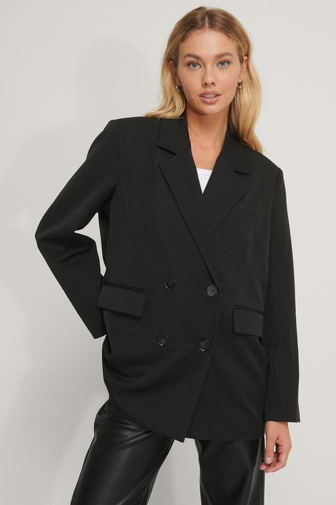 Na-kd Classic Oversized Double Breasted Blazer - Black