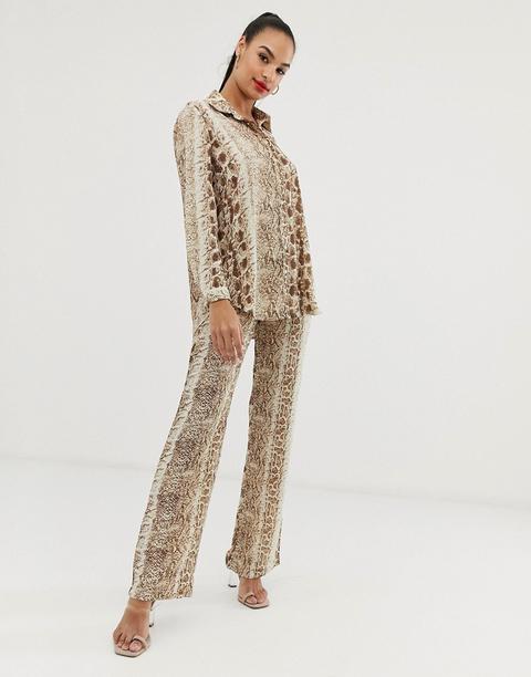 Club L Snake Detail Print Trousers-multi