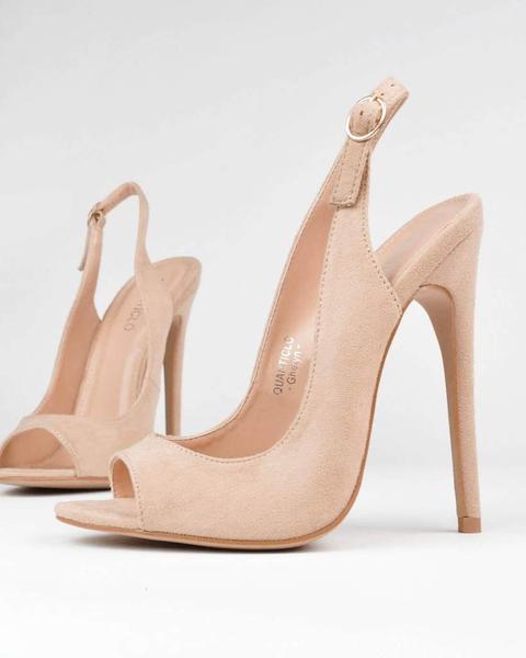 Gheryn - Heeled Sandal In Nude Suede