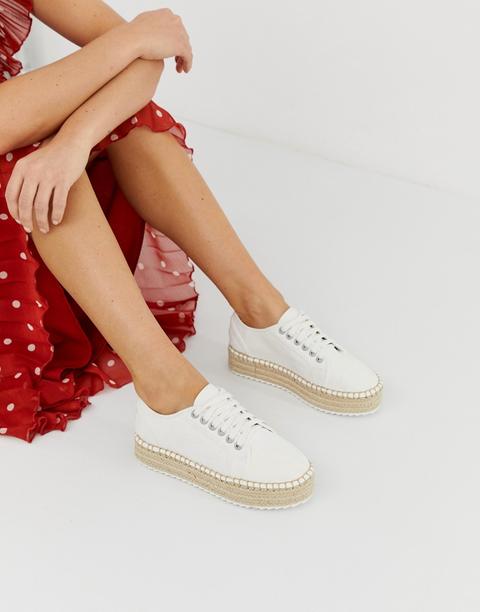Asos Design - Jakie - Espadrilles Stringate - Bianco