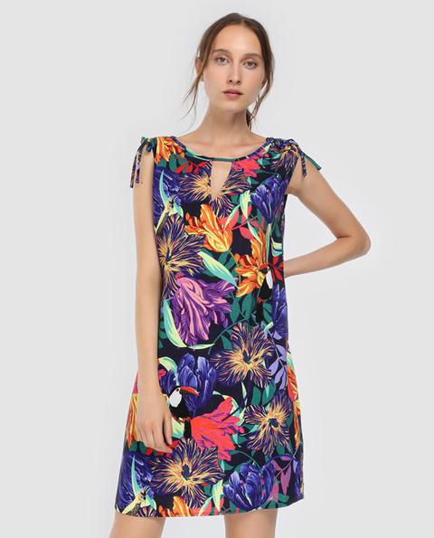 Elogy - Vestido De Mujer Con Estampado Multicolor De Flores El Corte Ingles on 21 Buttons