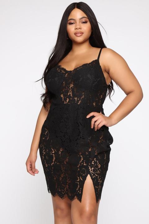 Dropping Hints Lace Dress - Black from Fashion Nova on 21 Buttons