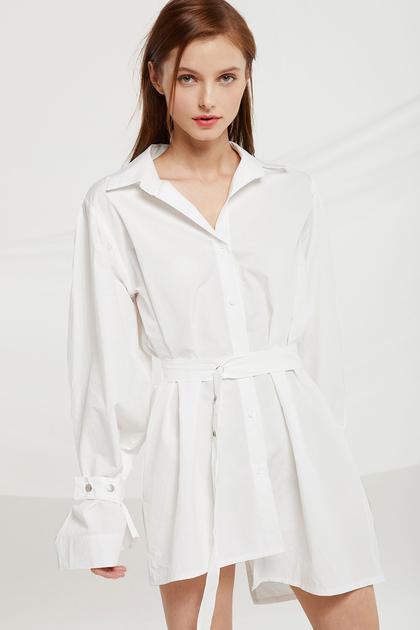 Tenley Asymmetric Hem Shirt Dress