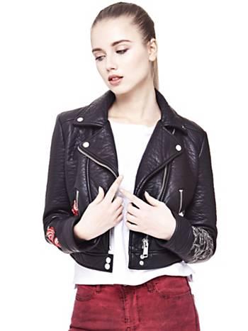 Chaqueta Efecto Revestido Bordados
