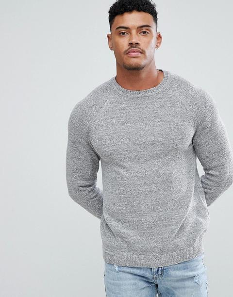 Pull&bear - Maglione Lavorato Girocollo Grigio - Grigio