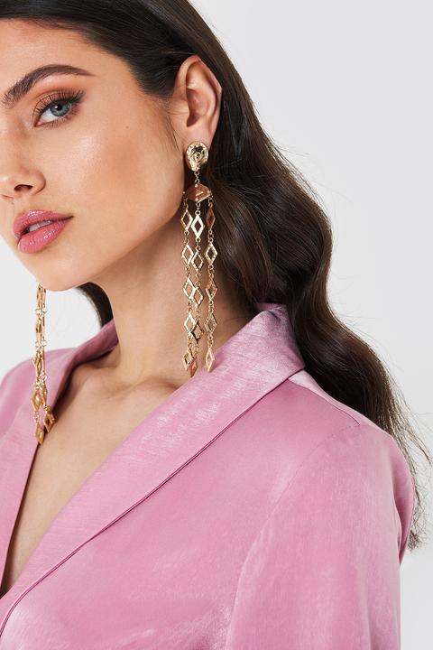 Romb Chain Earring Gold